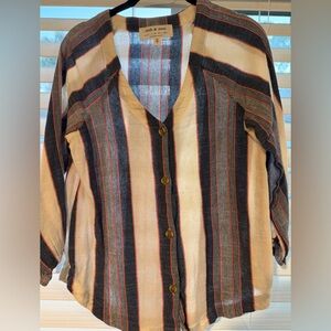 Cloth & Stone Multicolor Striped Button-Down Shirt